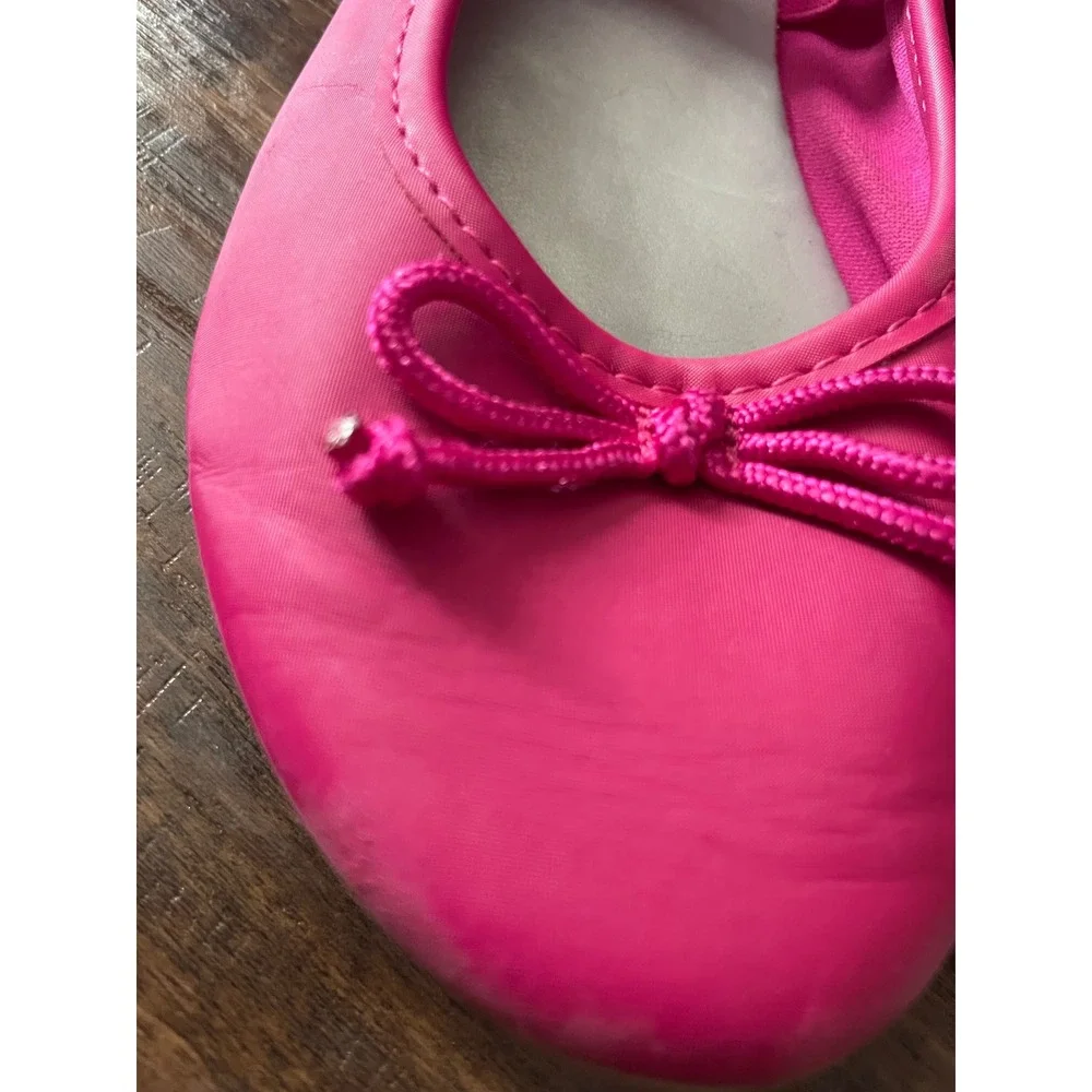 Zoe & Zac Ballet Flats Girls Size 12 Pink Bow Elastic Strap Dress Shoes